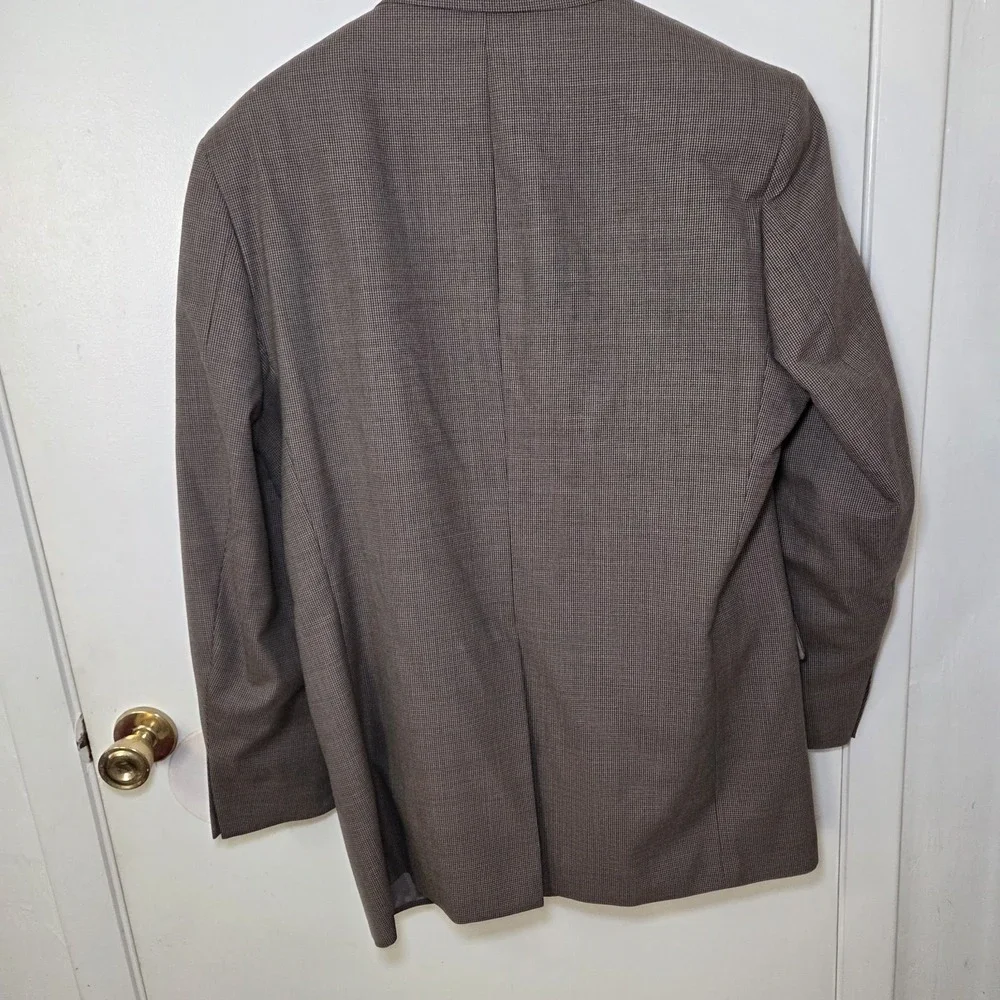 Sturbridge‎ Classics Mens 44L Sport Coat Blazer Brown Houndstooth Wool 2 Button